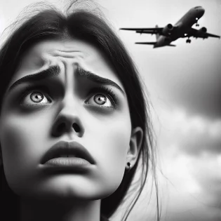 Phobias related to acrophobia, the irrational fear of flying.