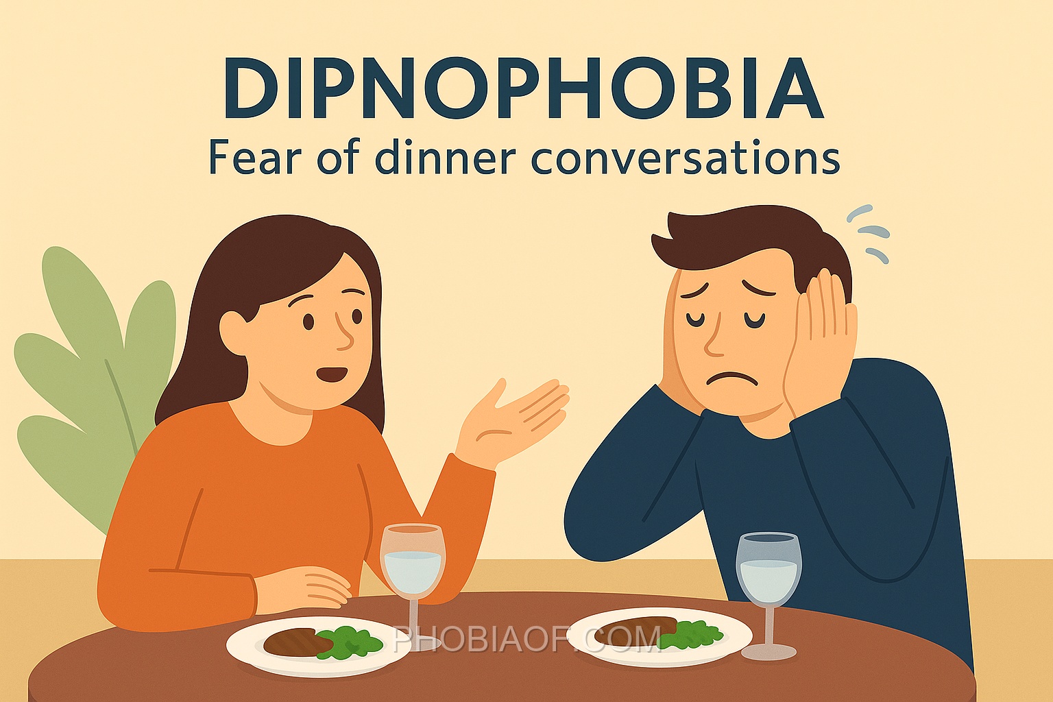 Dipnophobia - Fear of dinner conversations