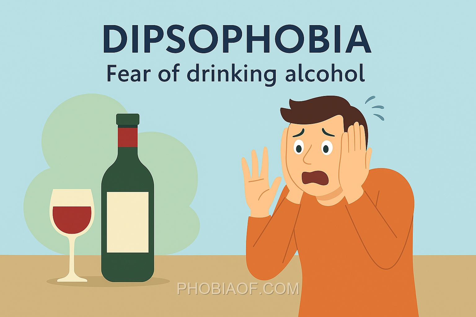 Dipsophobia - Fear of drinking alcohol