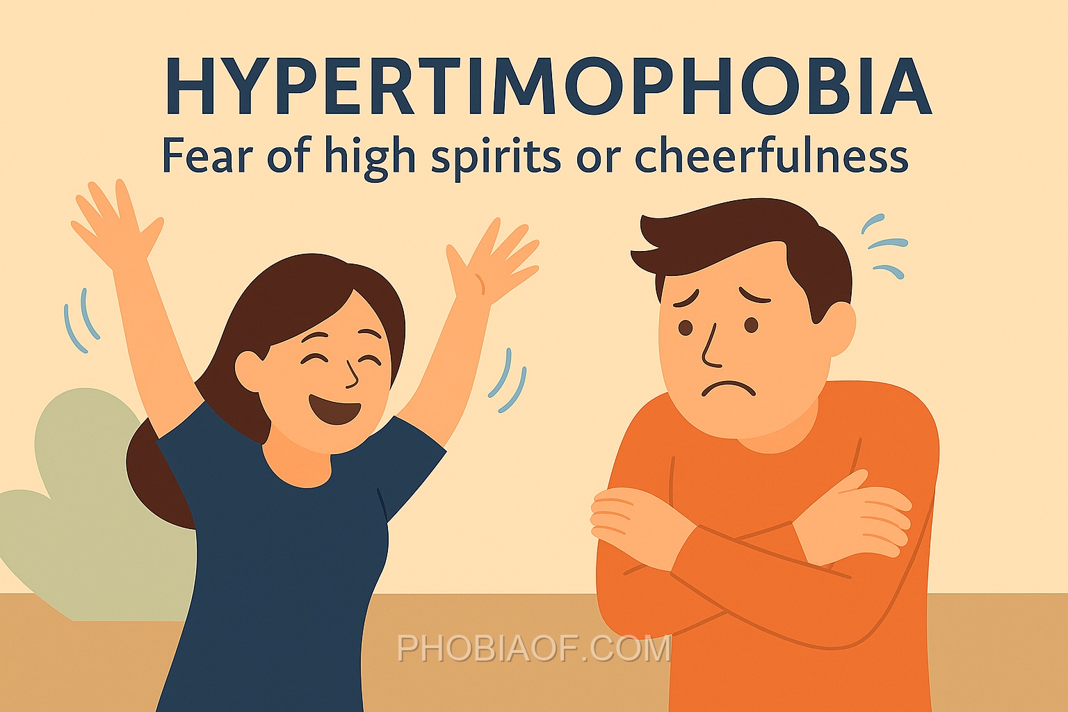Hypertimophobia - Fear of high spirits or cheerfulness